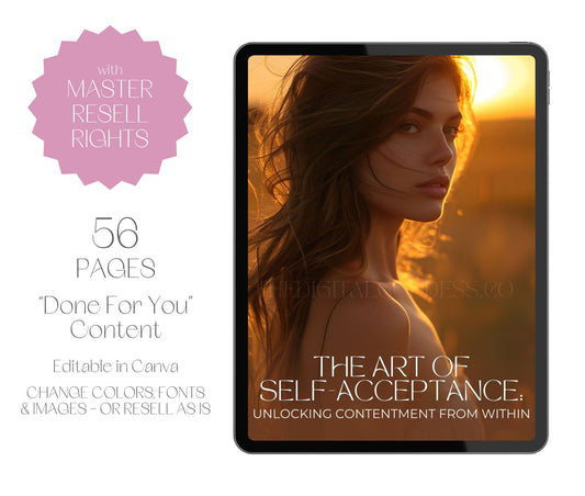 The Art of Self Acceptance Workbook with MRR/PLR